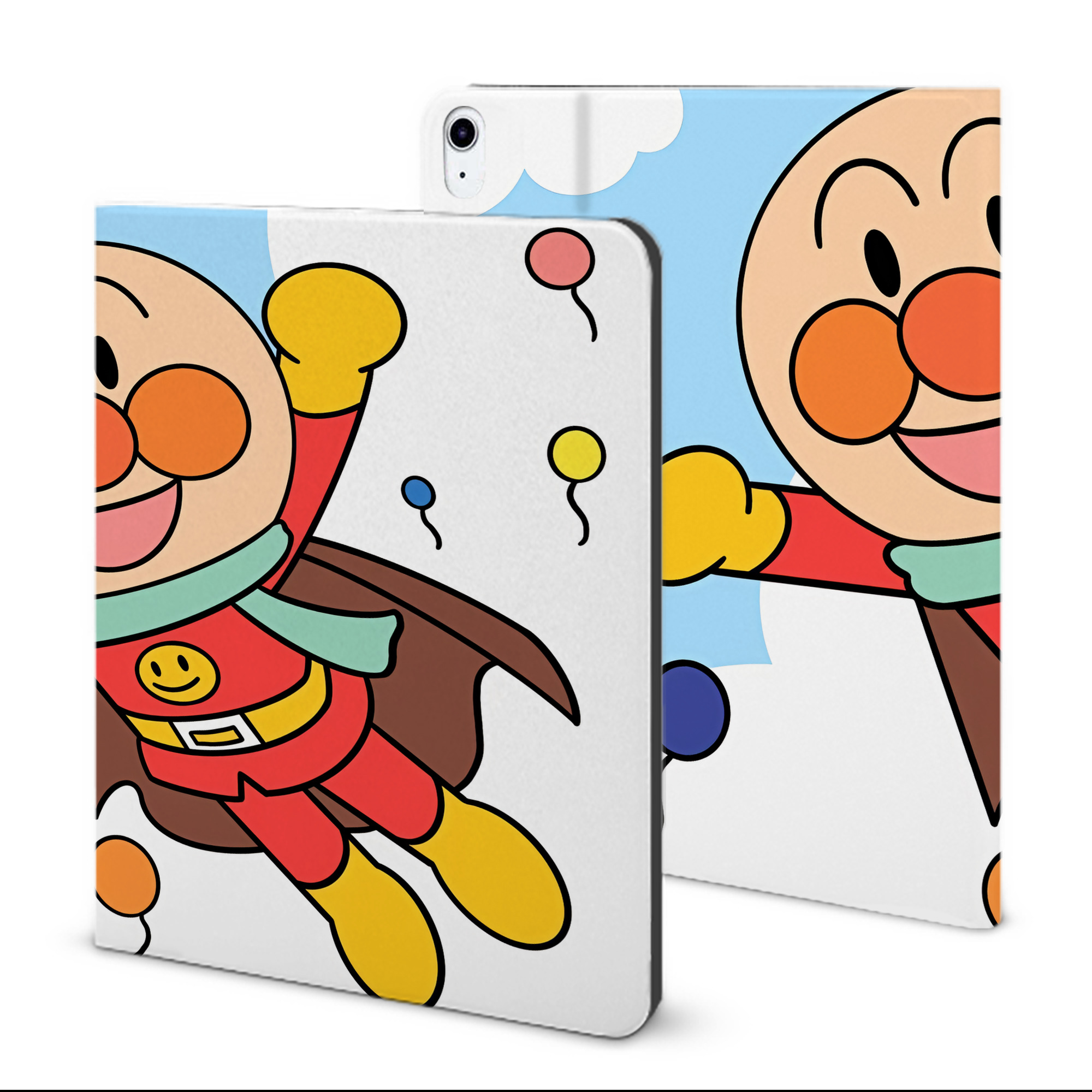 （画像用） アンパンマン Anpanman IPad ケース ブック型 PUレザー TPU 耐衝撃 軽量 薄型 ペン収納なし 全面保護 IPad 各モデル対応